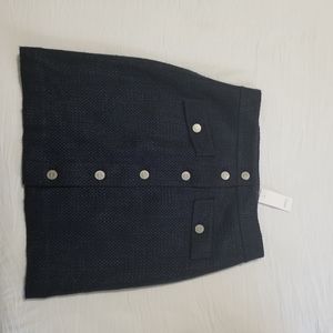 Loft tweed button down skirt